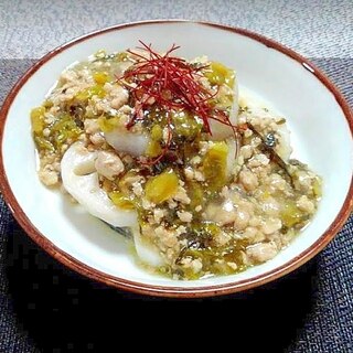 高菜と豚ひき肉種のとろみがけレンコン